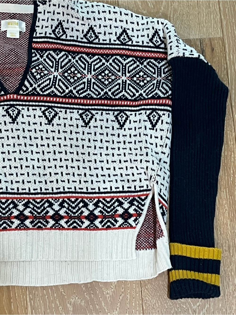 Maeve Anthropologie Fair Isle Mock Neck Sweater Multicolor Knit Pullover Sz S - Picture 8 of 14